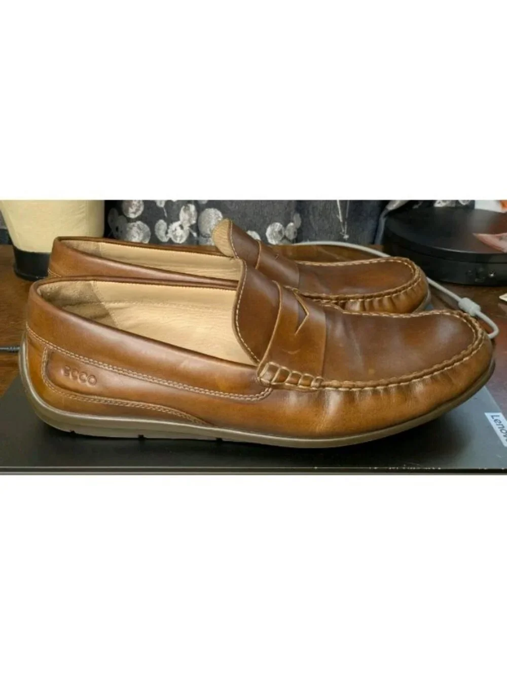 Ecco Leather Penny Loafer Slip On Dress Men's Shoes US 13-13.5 Extra Width